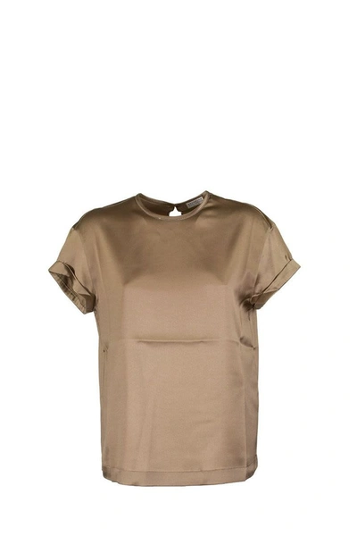 Shop Brunello Cucinelli Short Sleeve T-shirt In Brown