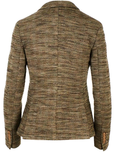 Shop Eleventy Green Double-breasted Jacket