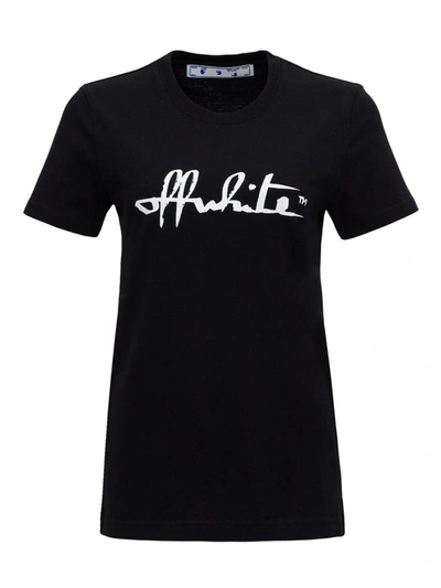 Shop Off-white Logo Print T-shirt In Black