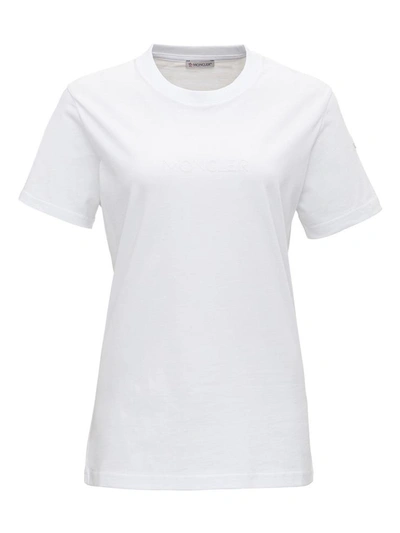 Shop Moncler Logo T-shirt In White