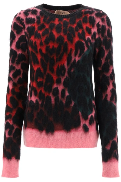 Shop N°21 N.21 Leopard Jacquard Sweater In Multicolor