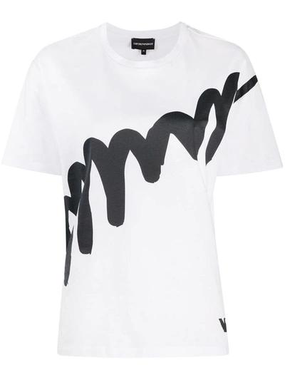 Shop Emporio Armani T-shirts And Polos In Bianco