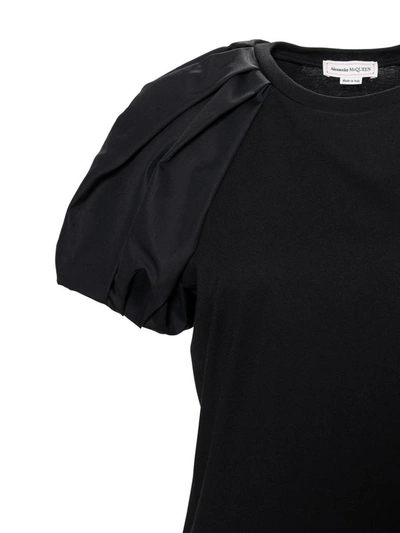 Shop Alexander Mcqueen Puff Sleeve T-shirt In Black