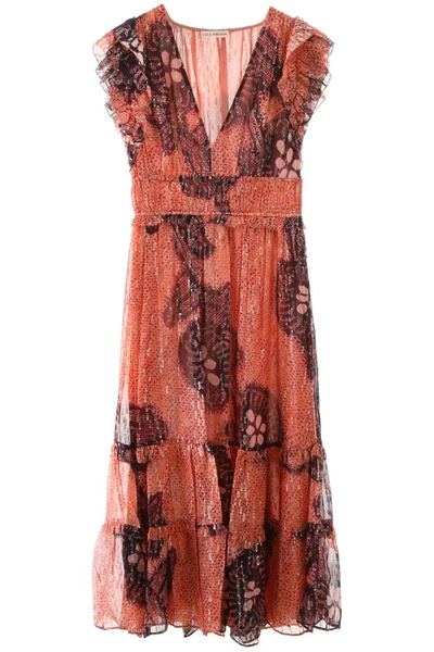 Shop Ulla Johnson Akira Silk Dress In Coral