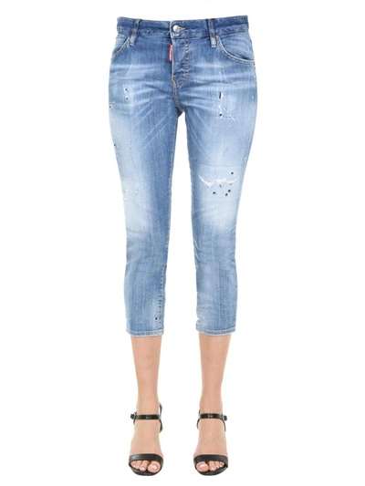 Dsquared2 Cropped Jeans In Blue | ModeSens