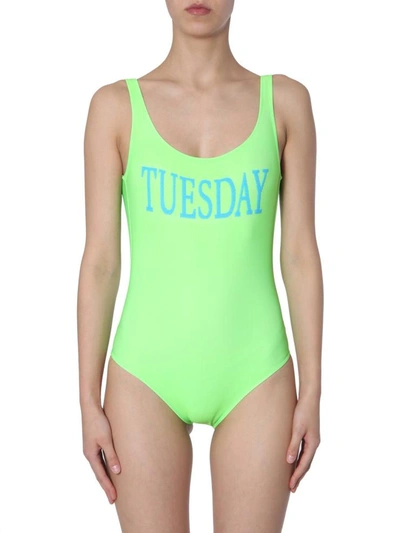 Shop Alberta Ferretti Swimsuit In Green