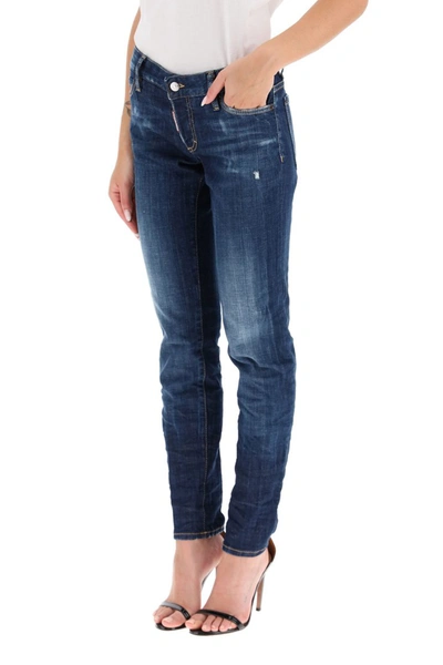 Shop Dsquared2 Jennifer Cropped Jeans In Blue