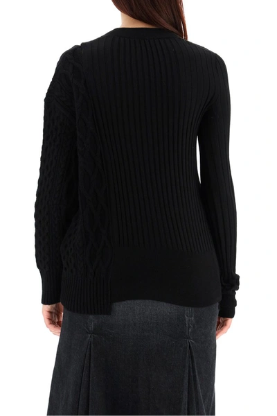 Shop Sacai Asymmetrical Sweater In Black