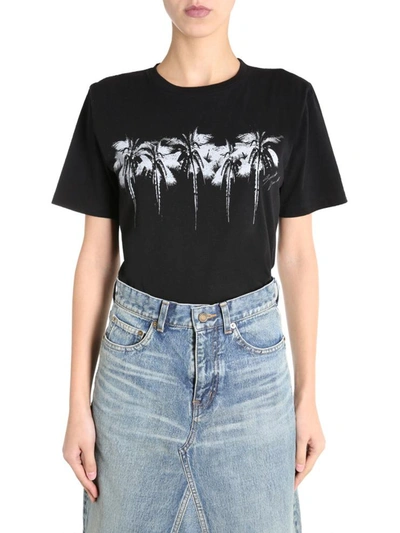 Shop Saint Laurent "palmeraie" T-shirt In Black  