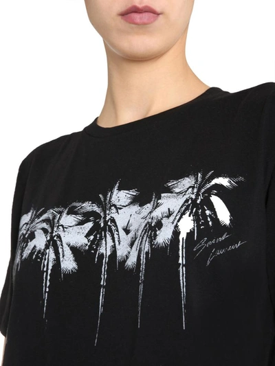 Shop Saint Laurent "palmeraie" T-shirt In Black  