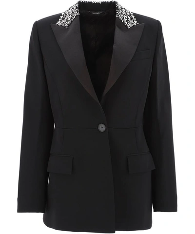 Shop Givenchy "replum" Embroidered Blazer In Black  