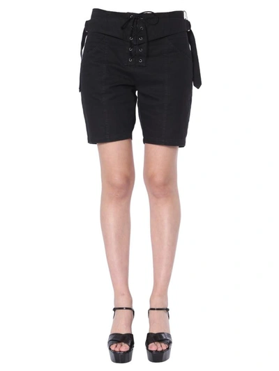 Shop Saint Laurent Denim Shorts In Black