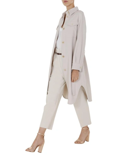 Shop Brunello Cucinelli Coat With Belt In White