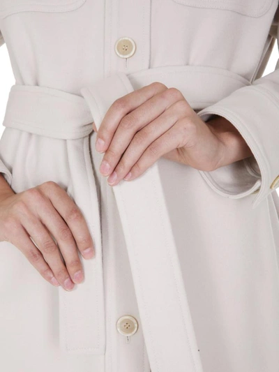 Shop Brunello Cucinelli Coat With Belt In White