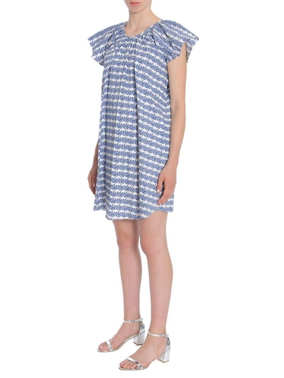 Shop Opening Ceremony Printed Cotton Poplin Dress In Blue