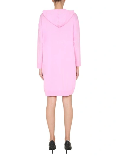 Shop Moschino Hooded Dress In Pink