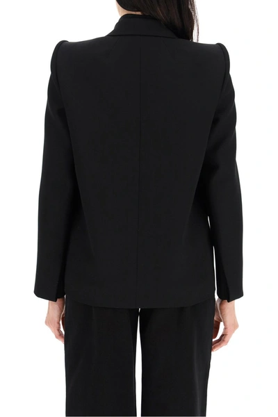 Shop Balenciaga Curved Shoulder Blazer In Black