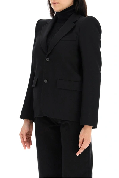 Shop Balenciaga Curved Shoulder Blazer In Black