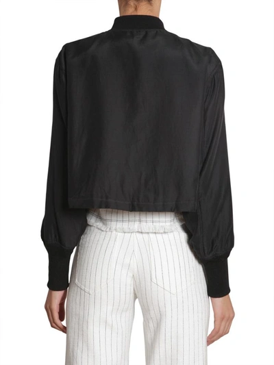 Shop Alexander Wang Habotai Bomber Jacket In Black