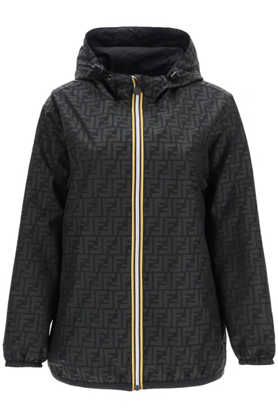 Shop Fendi X K-way Reversible Windbreaker Jacket In Black