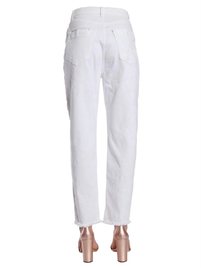 Shop Etro Embroidered Jeans In White