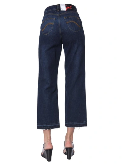 Shop Self-portrait Cropped Jeans In Blue