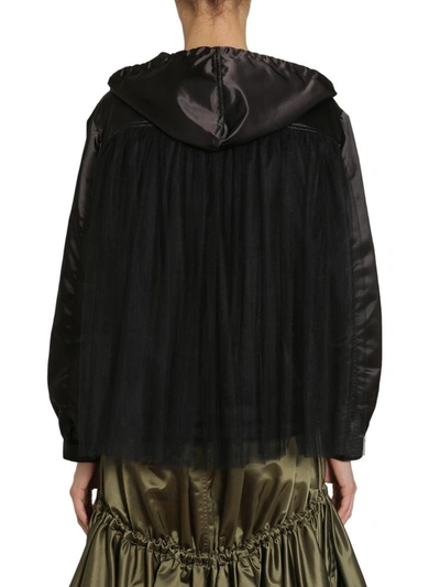 Shop Moschino Hooded Anorak In Black