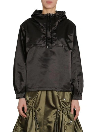 Shop Moschino Hooded Anorak In Black