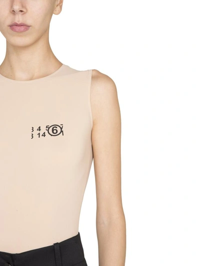 Shop Mm6 Maison Margiela Sleeveless Bodycon In Nude