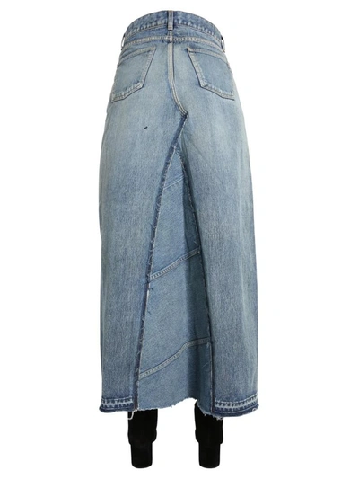Shop Saint Laurent Long Skirt In Blue