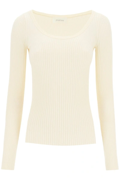 Shop Sportmax Ribbed Sweater In Burro