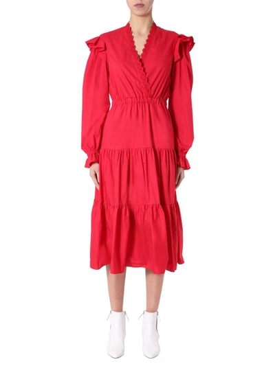 Shop Philosophy Di Lorenzo Serafini Dress With Frills In Red
