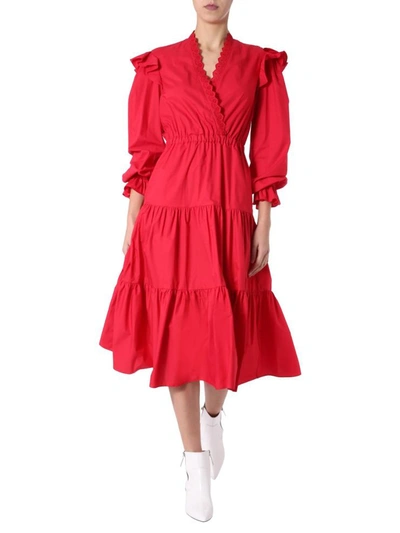 Shop Philosophy Di Lorenzo Serafini Dress With Frills In Red