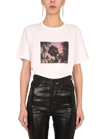 Saint Laurent White Vhs Dark Sunset T-shirt | ModeSens