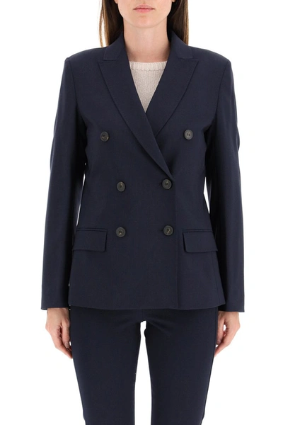 Shop Weekend Max Mara Navile Wool Blazer In Navy