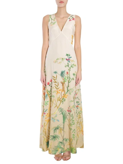 Shop Alberta Ferretti Long Sleeveless Dress In Multicolour