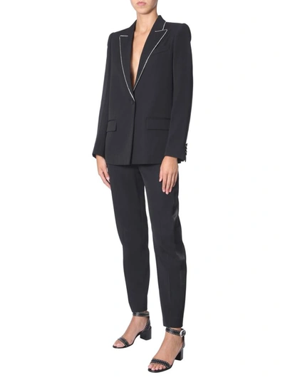 Shop Givenchy Wool Blazer With Strass In Black