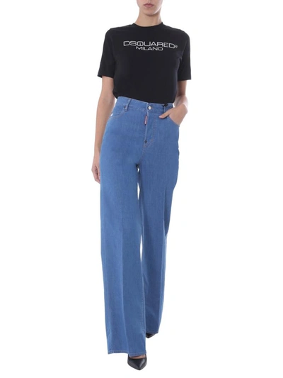 Shop Dsquared2 "basic Bohemian" Jeans In Blue