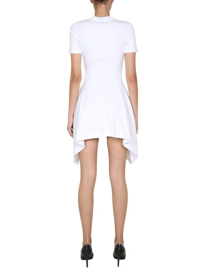 Shop Moschino Round Neck Dress In White