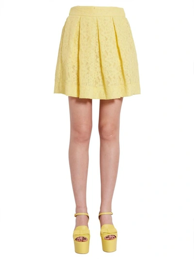 Shop Boutique Moschino Folded Skirt In Yellow