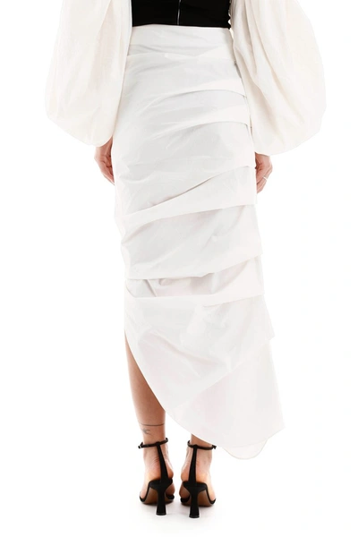 Shop A.w.a.k.e. Mode Draped Midi Skirt In White
