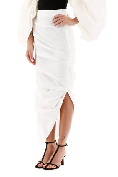 Shop A.w.a.k.e. Mode Draped Midi Skirt In White