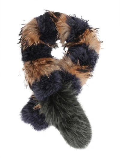 Shop Mr & Mrs Italy Fur Collar In Multicolour