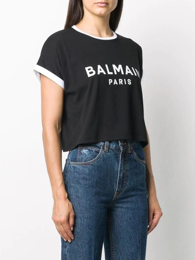 Shop Balmain T-shirts In Noir/blanc
