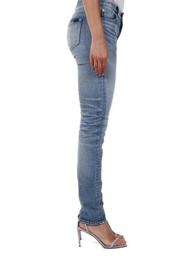Shop Saint Laurent Slim Jeans In Light Blue