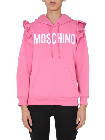 Shop Moschino Hoodie In Pink