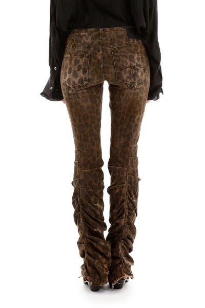 Shop R13 Shirring Boy Boot Jeans In Leopard