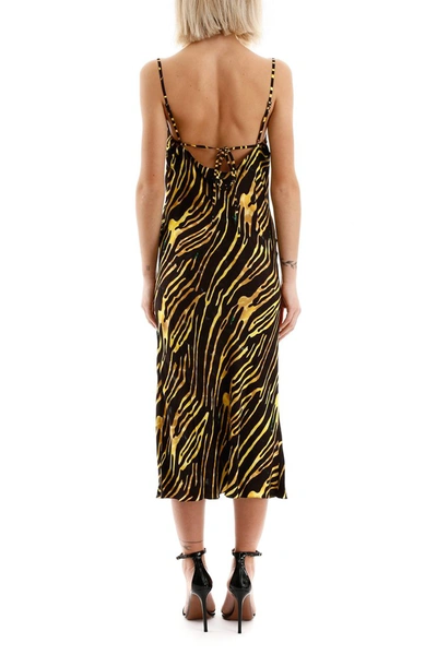 Shop Marine Serre Zebra Print Long Dress In Amphibian Zebra