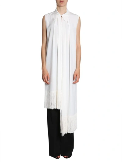 Shop Givenchy Fringed Shirt In White