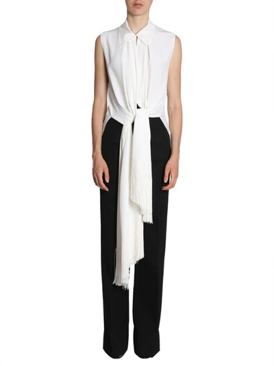 Shop Givenchy Fringed Shirt In White